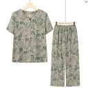 レディース ファッション おしゃれ 春夏 秋 冬 大人 上品 高級 マダム プレゼント 敬老日 おばあちゃん 夏 半袖 セットアップ可能 夏用 家 着 ゆったり 2点セット 服(4)