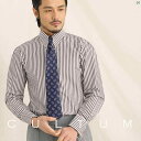 メンズ メンズファッション 英国ファッション オシャレ 大人 男性 フレンチ カフス 隠し ボタン ラージ ピーク カラーストライプ シャツ ウイグル長 繊維 コットンノーアイロン スリム ビジネス(4)