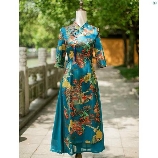 レディース 中華ドレス 中国ドレス チャイナドレス 綺麗 オシャレ パーティー 披露宴 上品 レイク ブルー チャイナ ドレス 秋冬 中華風 若々しい 長袖 Vネック レディース 中華ドレス 中国ドレス チャイナドレス 綺麗 オシャレ パーティー 披露宴 上品 レイク ブルー チャイナ ドレス 秋冬 中華風 若々しい 長袖 Vネック