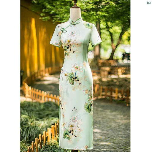 レディース 中華ドレス 中国ドレス チャイナドレス 綺麗 オシャレ パーティー 披露宴 上品 グリーン チャイナ ドレス 夏 若々しい ハイエンド 母 蓮 ロング レディース 中華ドレス 中国ドレス チャイナドレス 綺麗 オシャレ パーティー 披露宴 上品 グリーン チャイナ ドレス 夏 若々しい ハイエンド 母 蓮 ロング