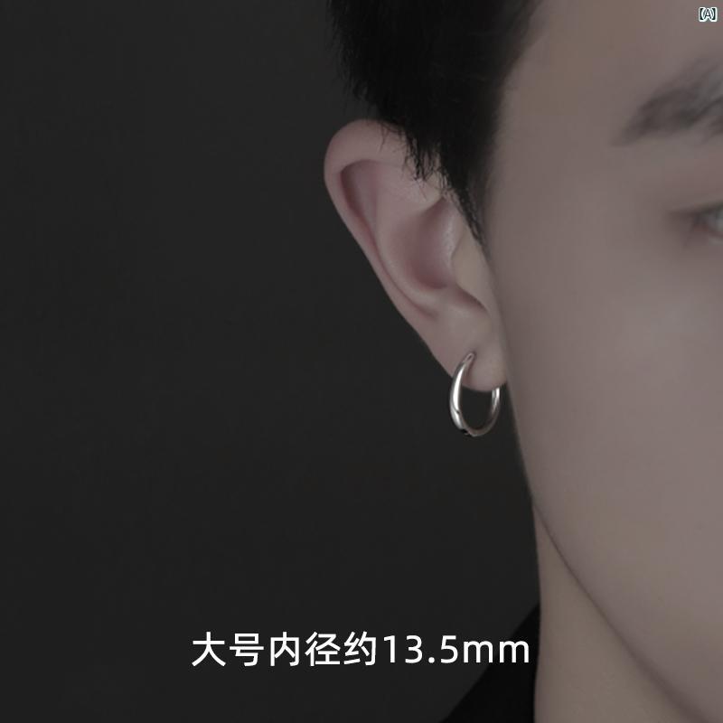 メンズレディース s イヤリング シングル フープイヤリング シンプル メンズ