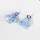 レディース アクセサリー ファッション おしゃれ 韓国 イヤリング 耳 アイス クリスタル ブルー シフォン フラワー イヤリング 夏 海辺 休暇 花びら レディース ピアス イヤー クリップ し ハイエンド