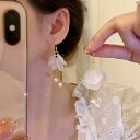 レディース アクセサリー ファッション おしゃれ 韓国 イヤリング 耳 スーパー フェアリー 花びら パールイヤリング レディース 夏 ホワイト 花 イヤリング ハイエンド 海辺 休暇