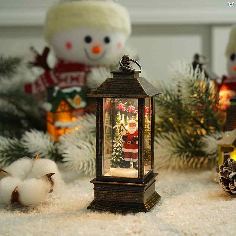 クリスマス 装飾 サンタクロース イルミネーション 電話 ボックス 小柄 オイル ランプ 風 ギフト バー テーブル