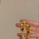 レディースファッション アクセサリー 綺麗 上品 海外 エキゾチック 愛 エスニック ゴールデンフラワー ラブ イヤリング レディース ライト 高級 ネックレス