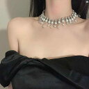 レディースファッション アクセサリー 綺麗 上品 海外 フレンチ パールホワイト ジルコン ウォータードロップ ネックレス レディース 夏 光 高級 千 金 ネックレスジュエリー