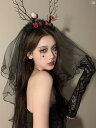レディースファッション アクセサリー 綺麗 上品 海外 ダーク ハロウィン ヘッド ドレス ゴースト 花嫁 cos おしろ 発光 メッシュ ベール 蝶 角 ヘア アクセサリー バンド レディース