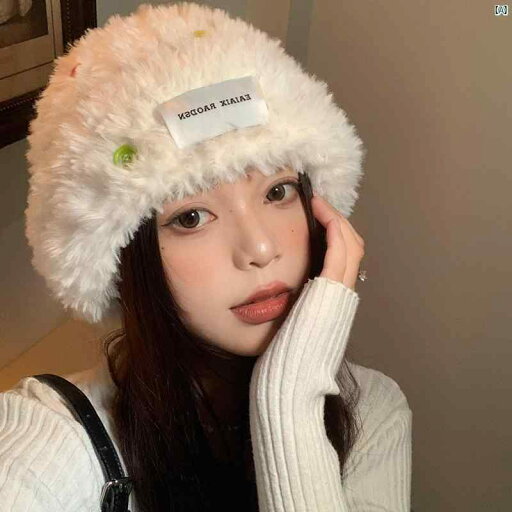 レディースファッション ファッション小物 オシャレ 秋冬 ボタン ウール 帽子 韓国 小柄 ニット 帽 大きい頭囲 暖かい ホワイト レディースファッション ファッション小物 オシャレ 秋冬 ボタン ウール 帽子 韓国 小柄 ニット 帽 大きい頭囲 暖かい ホワイト