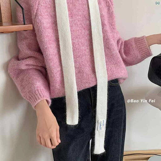 レディースファッション ファッション小物 オシャレ 秋冬 着用 韓国 ニット ウール ホワイト スカーフ 保温性 レトロ ストリーマー 細くて 長い レディースファッション ファッション小物 オシャレ 秋冬 着用 韓国 ニット ウール ホワイト スカーフ 保温性 レトロ ストリーマー 細くて 長い