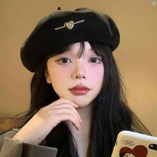 レディースファッション ファッション小物 オシャレ 愛 ブラック ウール ベレー 帽 春秋 韓国 画家帽子 大きい頭囲 顔 小柄 つぼみ 帽子 レディースファッション ファッション小物 オシャレ 愛 ブラック ウール ベレー 帽 春秋 韓国 画家帽子 大きい頭囲 顔 小柄 つぼみ 帽子