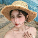 レディースファッション ファッション小物 オシャレ フランス ファー つば 麦わら 帽子 夏 海辺 ヘボン つば広 フラット トップ ビーチ ボウ サンハット