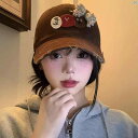 レディースファッション ファッション小物 オシャレ レトロ ファー エッジ リボン ベースボール キャップ つば広 顔 出し 小柄 ひさし 大きめ 頭囲 ソフト トップ ブラウンハット