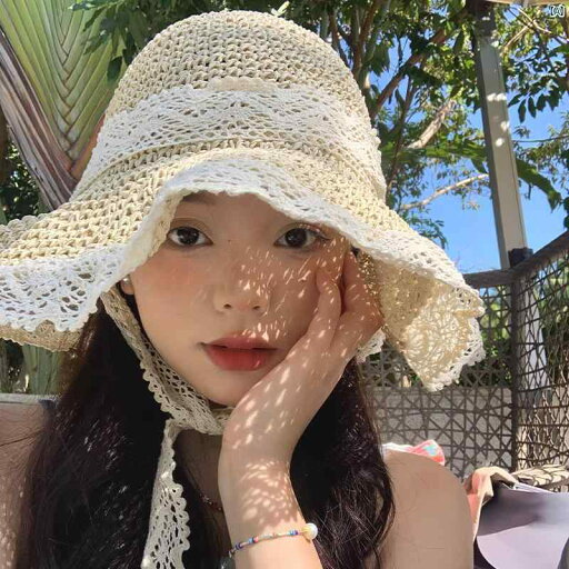 レディースファッション ファッション小物 オシャレ 夏 海辺 休暇 レース トリム 麦わら 帽子 日焼け防止 つば広 編組 ビーチハット サンハット す レディースファッション ファッション小物 オシャレ 夏 海辺 休暇 レース トリム 麦わら 帽子 日焼け防止 つば広 編組 ビーチハット サンハット す