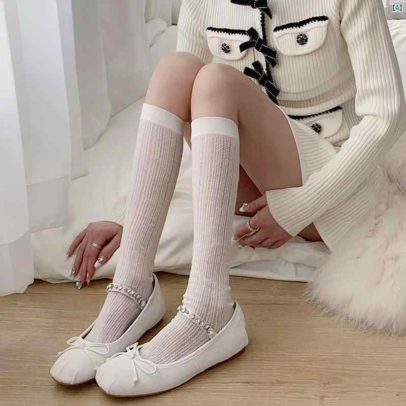 レディース　ファッション　ストッキング　オシャレ　靴下　足元 夜 教室 ホワイト ふ くら ぎ ソックス レディース 春秋 JK メッシュ 靴下 カレッジ レース ストッキング