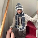 レディース ファッション ストッキング オシャレ 靴下 足元 シャロン 耳保護 帽子 ニット ウール 防寒 レディース 冬 ストライプ 秋 丸顔 顔 小柄 く 暖かい