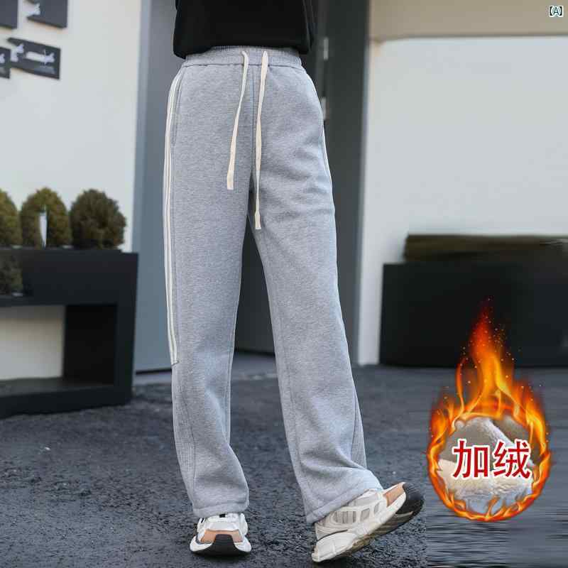 ガールズ 中学生長 児 ベルベット 厚手 スポーツ パンツ 冬服 シーズン 高校生 中学生 ティーンエイジャー