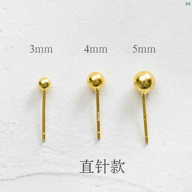 レディース アクセサリー ファッション おしゃれ 韓国 上品 綺麗 シンプル s スターリングシルバー ゴールド ラウンド ビーズ イヤリング ミニ 耳 スティック 韓国 シンプル 個性的 学生