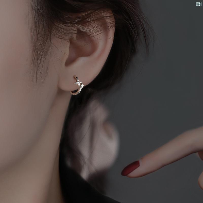 レディース アクセサリー ファッション おしゃれ 韓国 上品 綺麗 シンプル ミス Z スター イヤリング スターリングシルバー 夏 センス