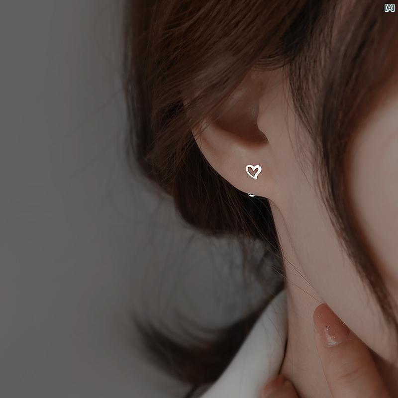 レディース アクセサリー ファッション おしゃれ 韓国 上品 綺麗 シンプル Z スターリングシルバー ラブ イヤリング スパイラル ツイスト バックル 耳 ピアス 睡眠 サポート