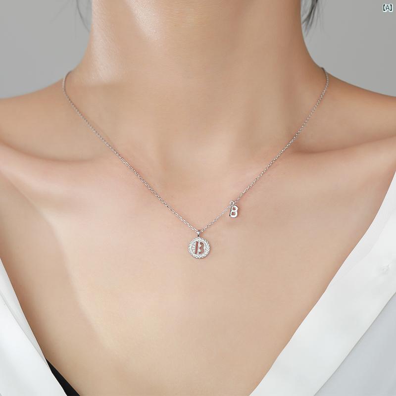 レディース アクセサリー ファッション おしゃれ 韓国 上品 綺麗 シンプル ミス Z 26 レター ネックレス スターリングシルバー ハイエンド 鎖骨 チェーン