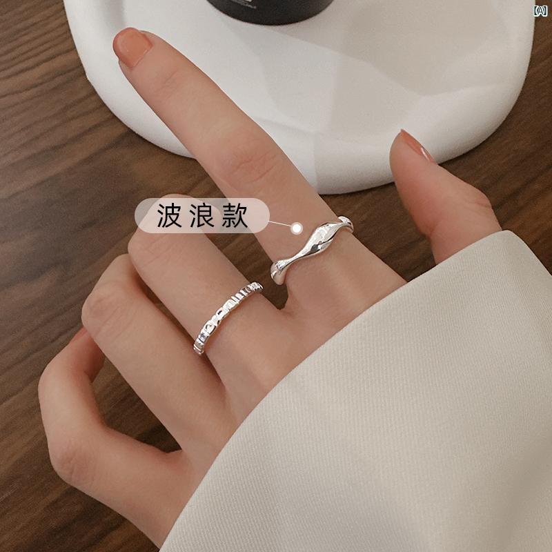 レディース アクセサリー ファッション おしゃれ 韓国 上品 綺麗 シンプル スターリングシルバー ミックス アンド マッチ 歳差し指 リング レディース オープン