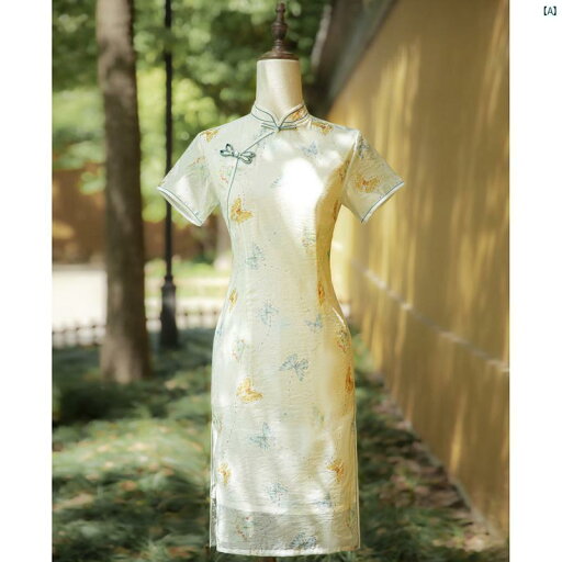 レディース 中華ドレス 中国ドレス チャイナドレス 綺麗 オシャレ パーティー 披露宴 上品 ホワイト チャイナ ドレス 夏 中華風 ミドル丈 蝶 ジャカード レディース 中華ドレス 中国ドレス チャイナドレス 綺麗 オシャレ パーティー 披露宴 上品 ホワイト チャイナ ドレス 夏 中華風 ミドル丈 蝶 ジャカード