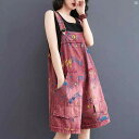 レディース ファッション オシャレ シンプル ファッション レター プリント 大きいサイズ デニム サスペンダー ショーツ レディース 夏 スリム 五分丈 パンツ