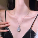 アクセサリー レディース ファッション 中華風 ハイ アイス ホワイト カルセドニー エッグ フェイス ペンダント ネックレス レディース ハイエンド 翡翠非 エメラルド 鎖骨 チェーン(4)