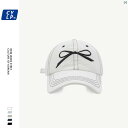 メンズ レディース ファッション ユニセックス 帽子 オシャレ かわいい リボン 刺繍 野球帽 レディース 春夏 韓国 顔 見せ 小柄 ひさし キャップ(4)