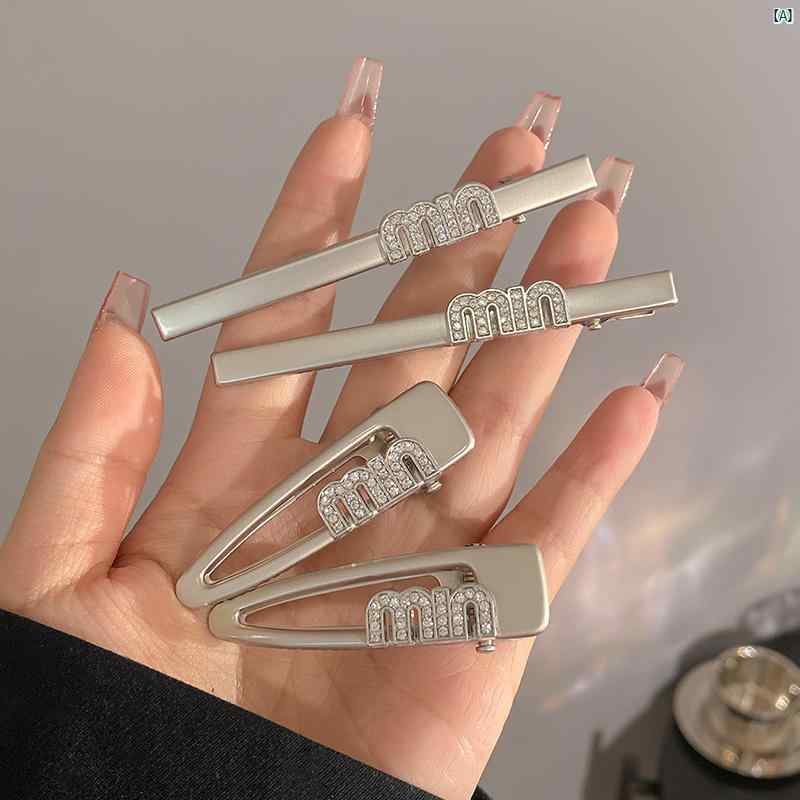 レディース レディース ファッション 韓国 韓国 y 2 k シルバー ヘアピン レディース サイド 前髪 クリップ bb ハイエンド ワンワード カモノハシ 帽子