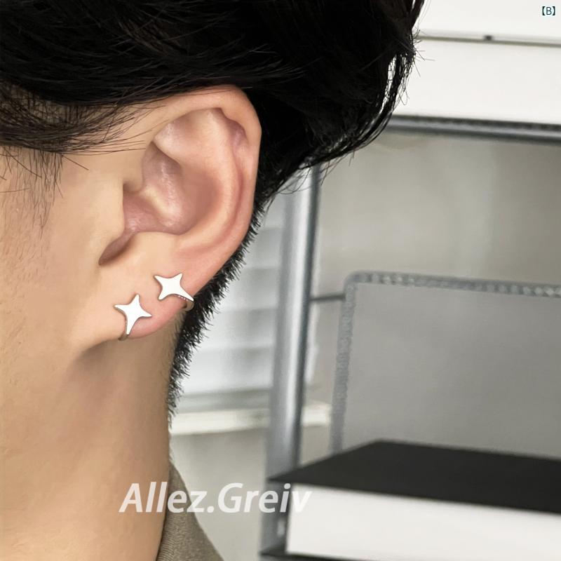 メンズファッション 小物 オシャレ メンズ アクセサリー スターリングシルバー イヤー クリップ スター ハイエンド シンプル カフ カップル アクセサリー 男女兼用