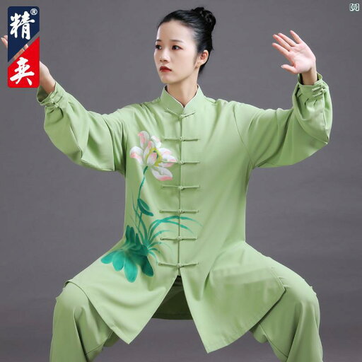 太極拳 セットアップ可能 レディース 中華風 蓮 手描き 練習 男性 武道 パフォーマンス 競技 秋 太極拳 セットアップ可能 レディース 中華風 蓮 手描き 練習 男性 武道 パフォーマンス 競技 秋