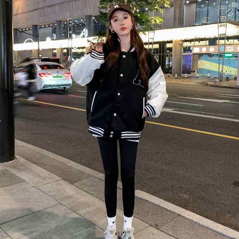 野球 ジャケット レディース 春秋 ショート 韓国 カジュアル 学生 トップ