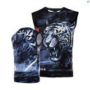 MMA タイガー ムエタイ ボクシング ユニフォーム トレーニング スポーツ UFC ノースリーブ Tシャツ メンズ ファイティング 速乾 フィットネス ベスト(4)
