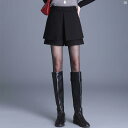 レディース シンプル オシャレ レディースファッション キュロット ショーツ パンツ 秋冬 ハイウエスト ワイド レッグ パンツ カジュアル 1667mm 丈 ショート スカート ブーツ(4)