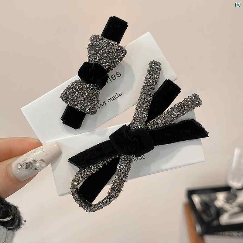 レディース レディース ファッション 韓国 韓国 ハイエンド リボン ヘア クリップ レディース 秋冬 サイド 前髪 カモノハシ 壊れ 毛 帽子