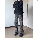 韓国メンズファッション メンズ メンズファッション 海外 オシャレ クリーン フィット 迷彩 オーバー オール メンズ 秋 ロギング パンツ アメリカン 雰囲気 ストレート スリム ブーツ