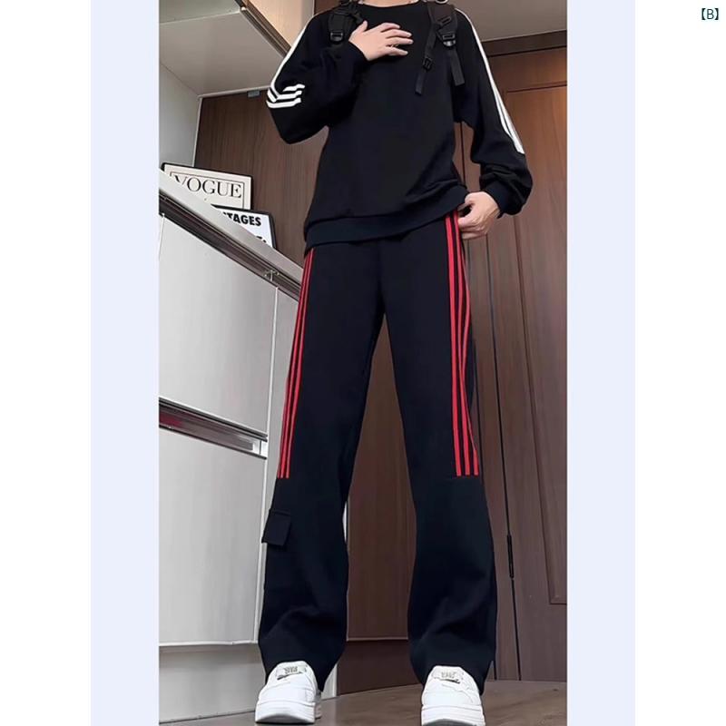 韓国メンズファッション メンズ　メンズファッション　海外　オシャレ ホワイト グレー オーバー オール メンズ 春秋 アメリカン ストリート スリー ストライプス パンツ スポーツ レジャー シミター