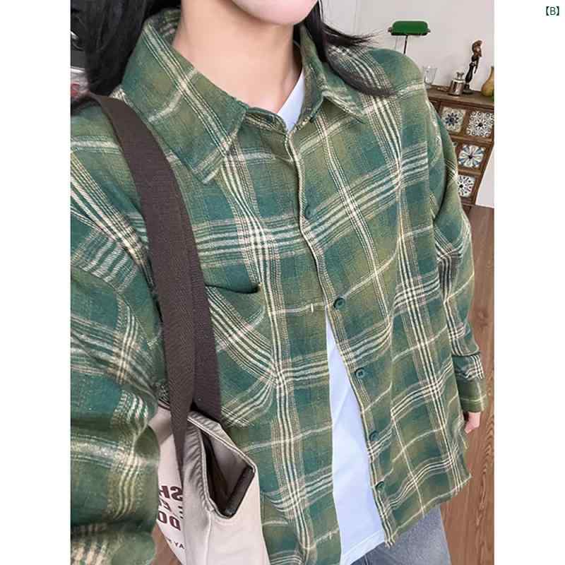 韓国メンズファッション メンズ　メンズファッション　海外　オシャレ ネイビーブルー チェック柄 シャツ メンズ 長袖 秋 ヴィンテージ アメリカン ootd ウェア ニュートラルジャケット