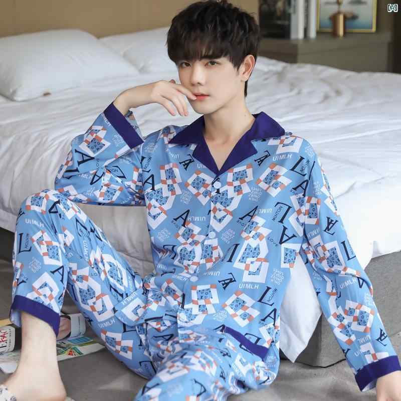 コットン パジャマ メンズ 春夏 長袖 秋 ホーム セットアップ可能 薄手 ファッション