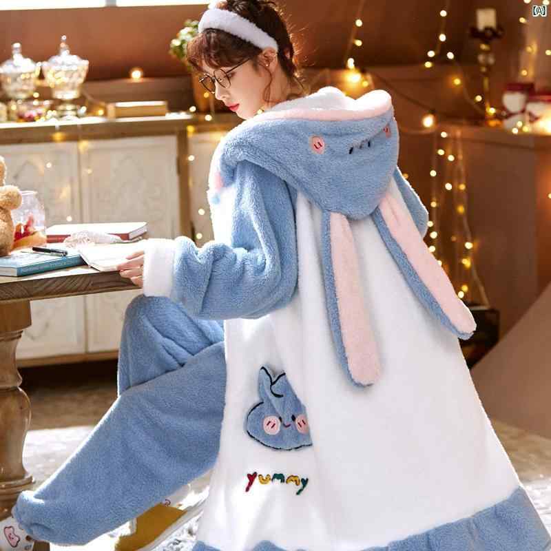 レディース コーラル ベルベット パジャマ 秋冬 厚手 裏起毛 長袖 フランネル ホーム 服 春 セットアップ可能 ホット
