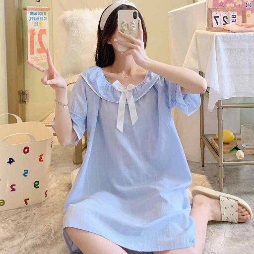コットン ネグリジェ レディース 夏 半袖 パジャマ ドレス コットンスカート パジャマ 薄手 かわいい コットン ネグリジェ レディース 夏 半袖 パジャマ ドレス コットンスカート パジャマ 薄手 かわいい