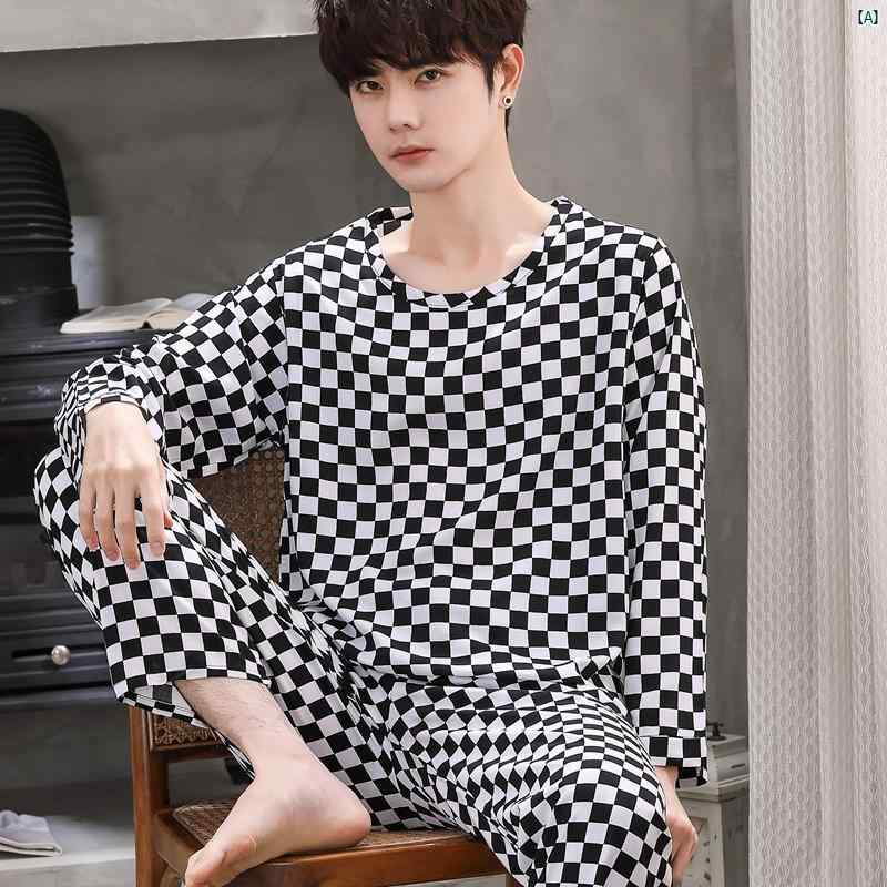 コットン パジャマ メンズ 夏 薄手 長袖 春秋 ホーム 服 高者お父さん セットアップ可能