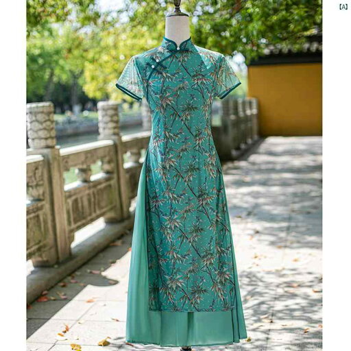 レディース 中華ドレス 中国ドレス チャイナドレス 綺麗 オシャレ パーティー 披露宴 上品 グリーン アオザイ チャイナ ドレス 若々しい ハイエンド レトロ レディース 中華ドレス 中国ドレス チャイナドレス 綺麗 オシャレ パーティー 披露宴 上品 グリーン アオザイ チャイナ ドレス 若々しい ハイエンド レトロ