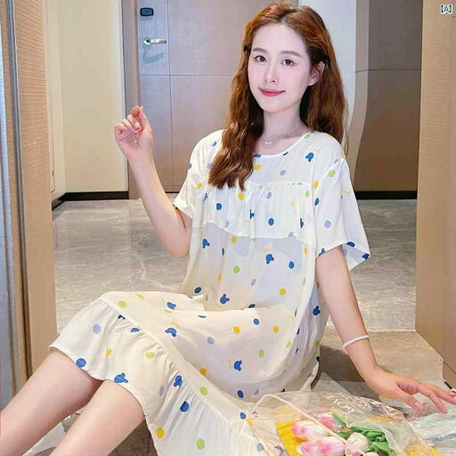 胸 覆う バンプ 防止 コットン ナイトガウン レディース 夏用 半袖 パジャマ用 ドレス マタニティドレス L サイズ 胸 覆う バンプ 防止 コットン ナイトガウン レディース 夏用 半袖 パジャマ用 ドレス マタニティドレス L サイズ