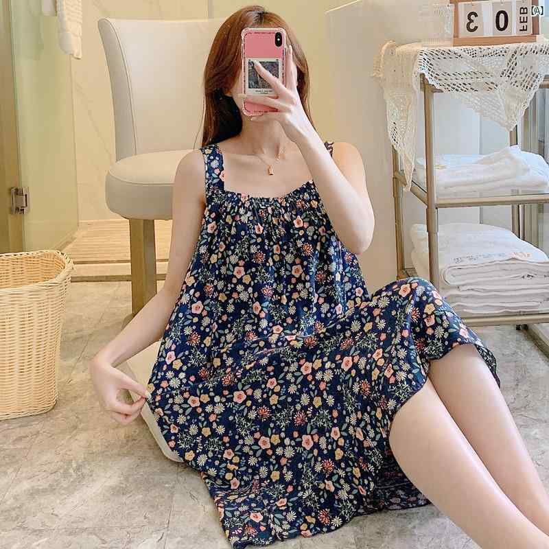 サスペンダー パジャマ スカート レディース 夏 マタニティ ネグリジェ ママ コットンレーヨン ドレス コットン 大きめ サイズ