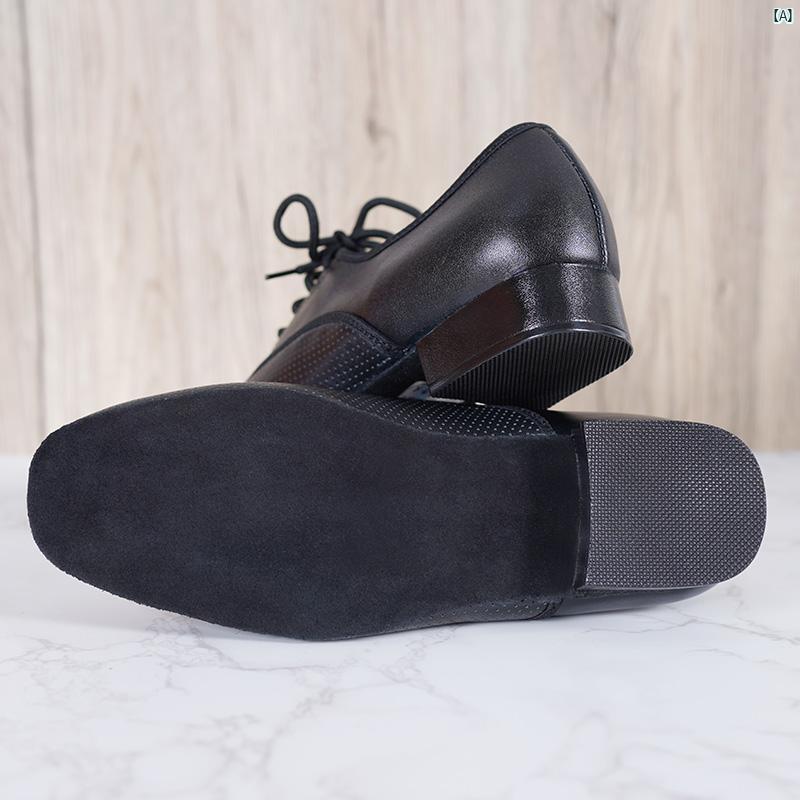 ダンス　練習着　ダンス衣装　社交ダンス衣装 Danbaoluo 通気性 高さ モダン ダンス シューズ メンズ ワルツ スクエアダンス 社交 ダンス大歳 男性 牛革