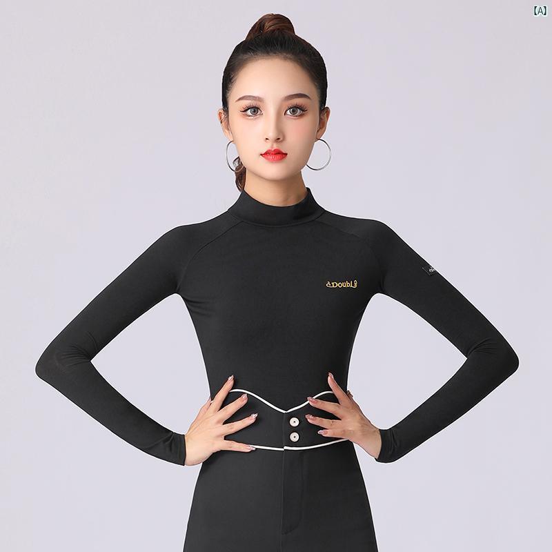 ダンス　練習着　ダンス衣装　社交ダンス衣装 Danbaoluo ハイネック ラテン ダンス 練習 服大歳 レディース デイリー 服 秋冬 耐久性