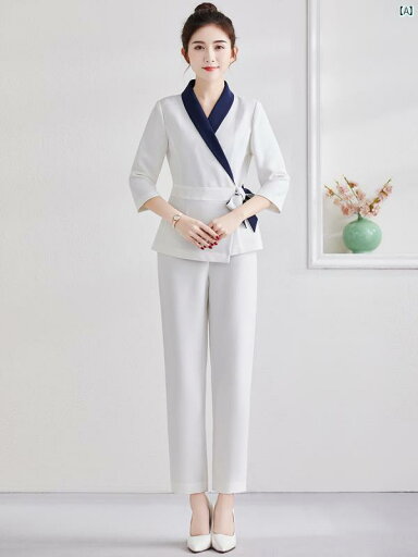 ハイエンド 美容師 作業着 レディース 秋 マッサージ ペディキュア フットバス 技術者 服 美容院 サービス スタッフ ハイエンド 美容師 作業着 レディース 秋 マッサージ ペディキュア フットバス 技術者 服 美容院 サービス スタッフ