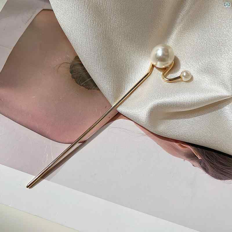 パール ヘアピン シンプル モダン 帽子新 金属 ヘア アーティファクト アクセサリー レディース